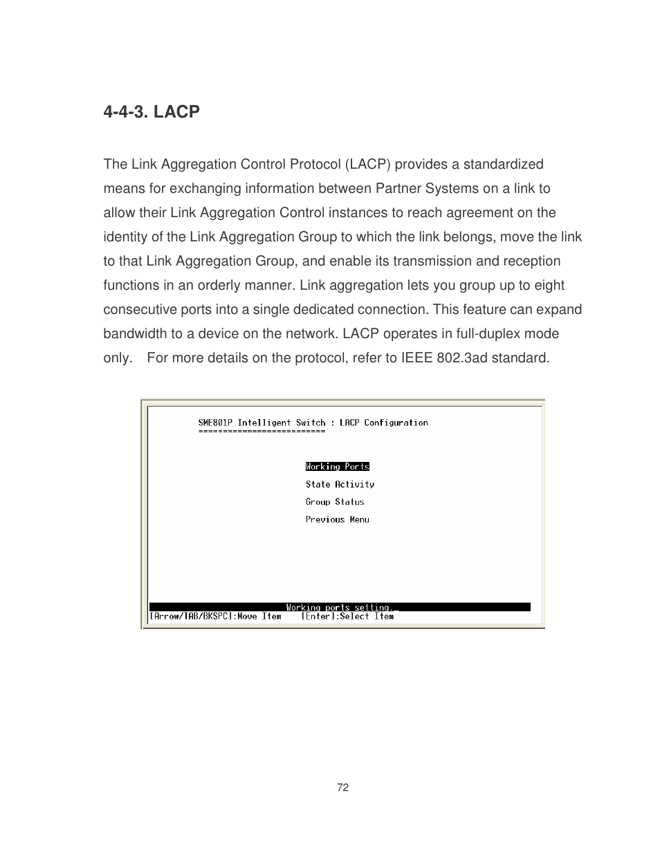 4-3. lacp | Milan Technology MIL-SME801P User Manual | Page 78 / 155