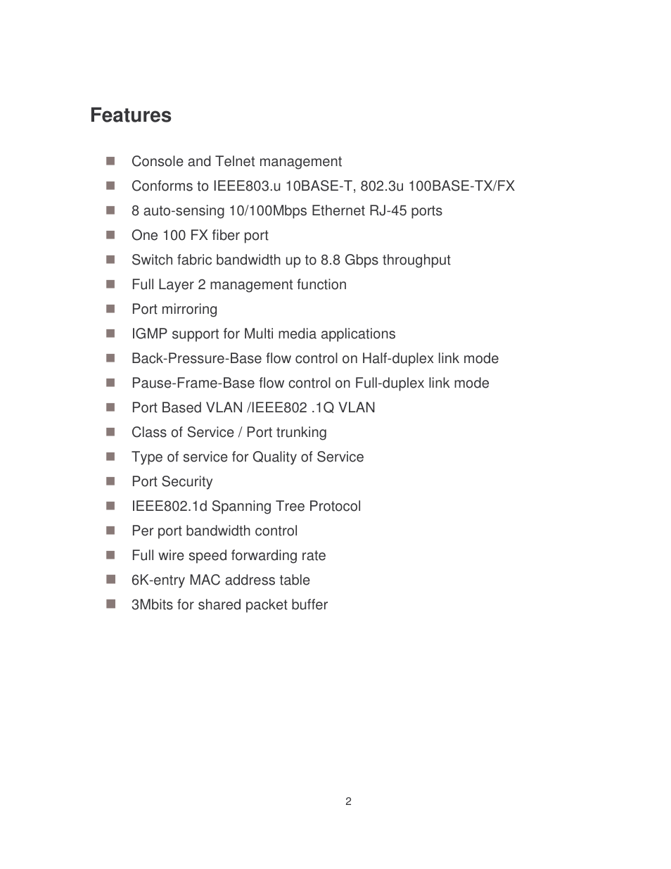 Features | Milan Technology MIL-SME801P User Manual | Page 8 / 155