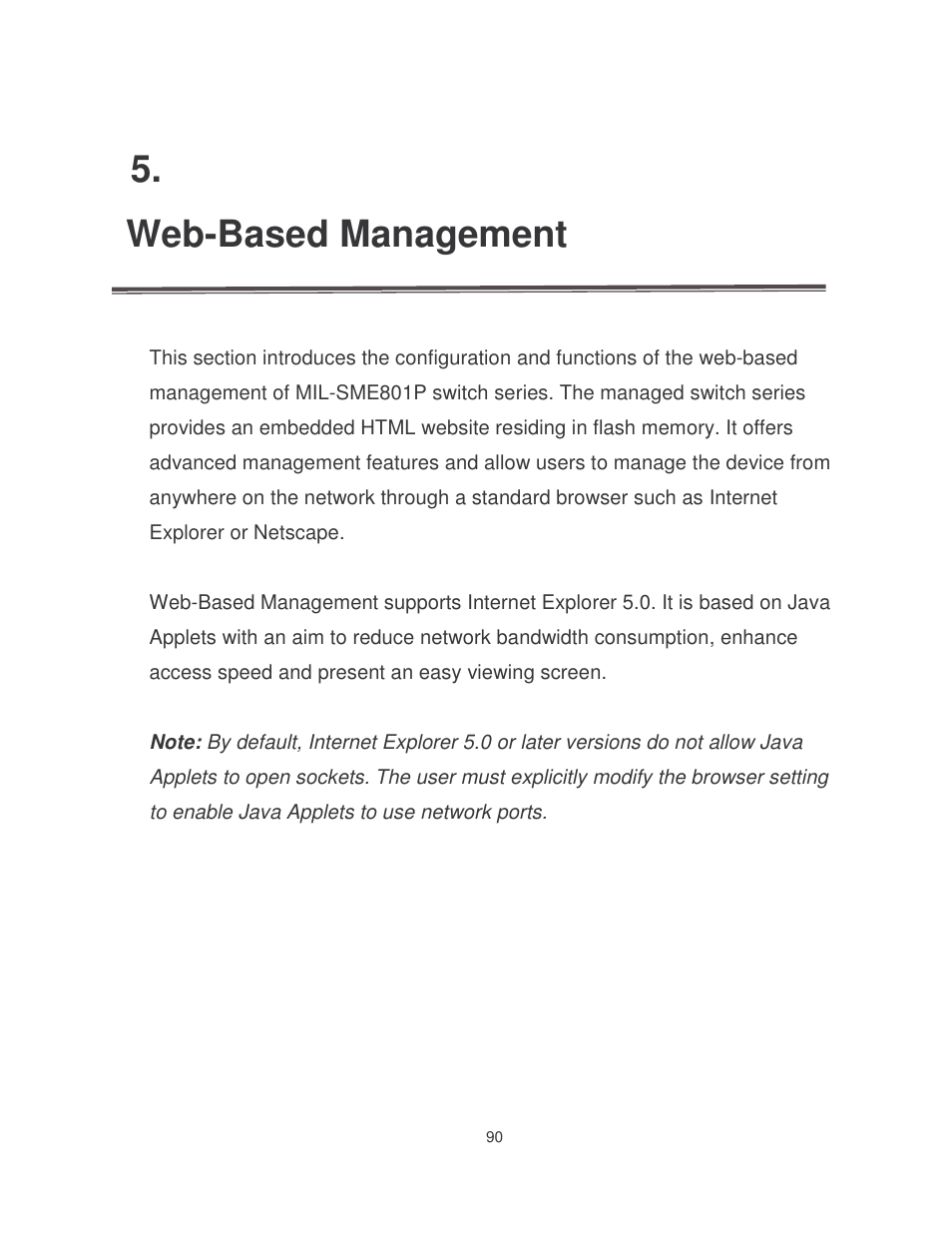 Web-based management | Milan Technology MIL-SME801P User Manual | Page 96 / 155