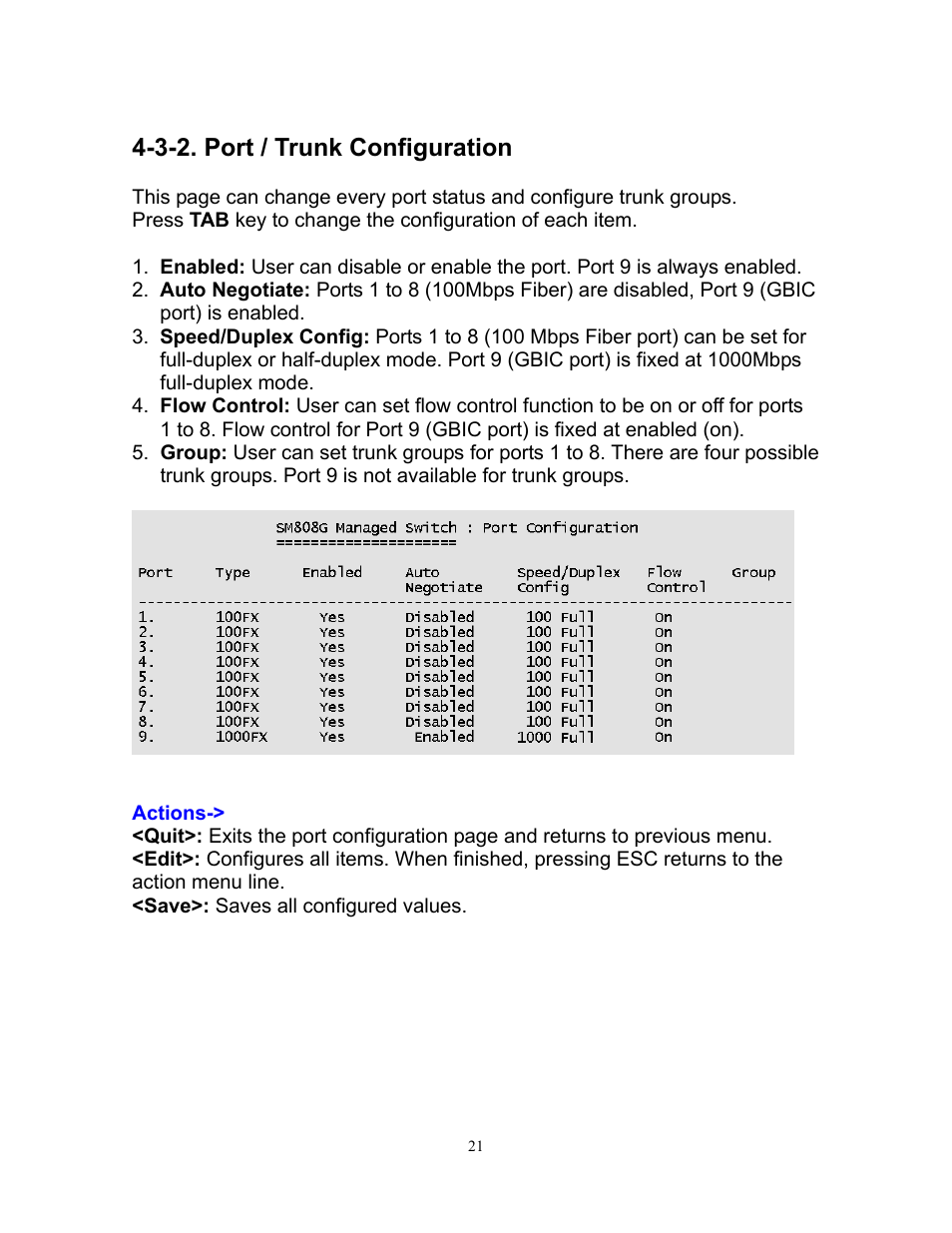 3-2. port/trunk configuration, 3-2. port / trunk configuration | Milan Technology MIL-SM808G User Manual | Page 25 / 88