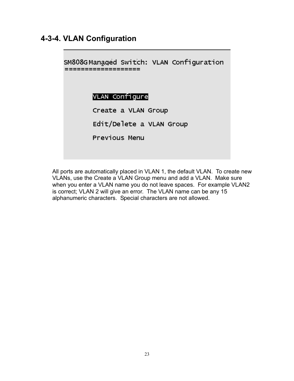 3-4. vlan configuration | Milan Technology MIL-SM808G User Manual | Page 27 / 88