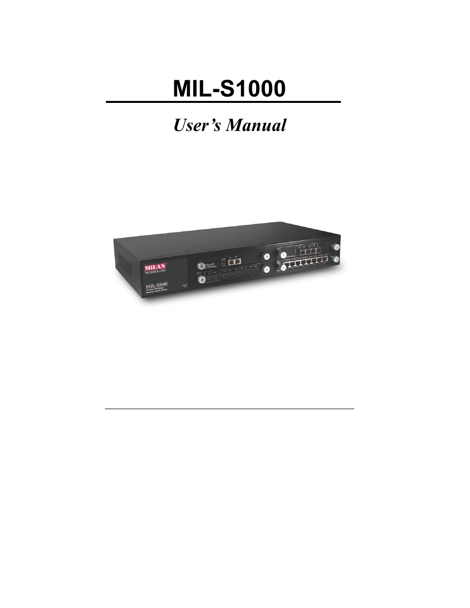 Milan Technology MIL-S1000 User Manual | 42 pages