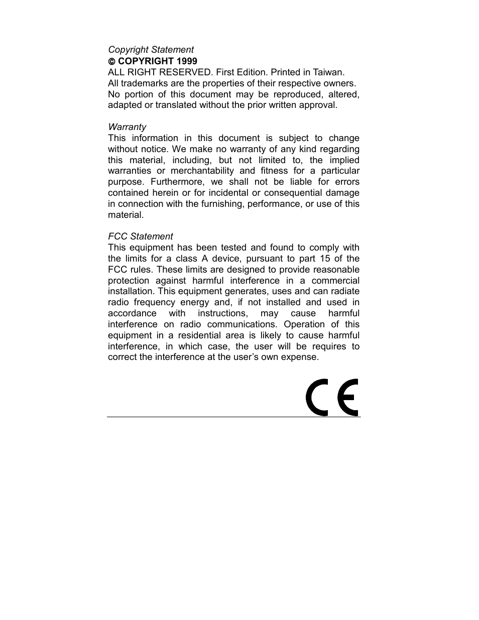 Copyright statement, Warranty, Fcc statement | Milan Technology MIL-S1000 User Manual | Page 2 / 42