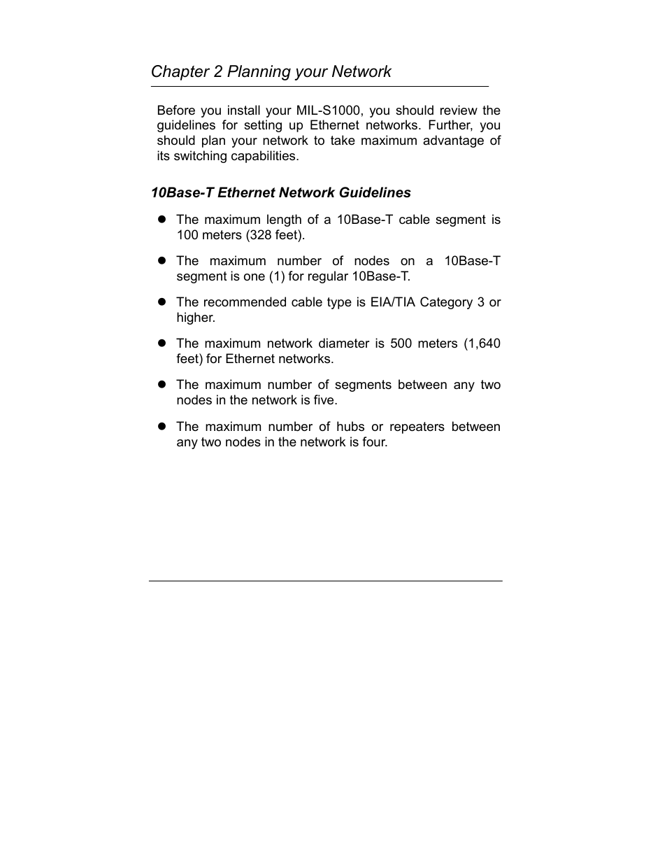 Chapter 2 planning your network | Milan Technology MIL-S1000 User Manual | Page 21 / 42