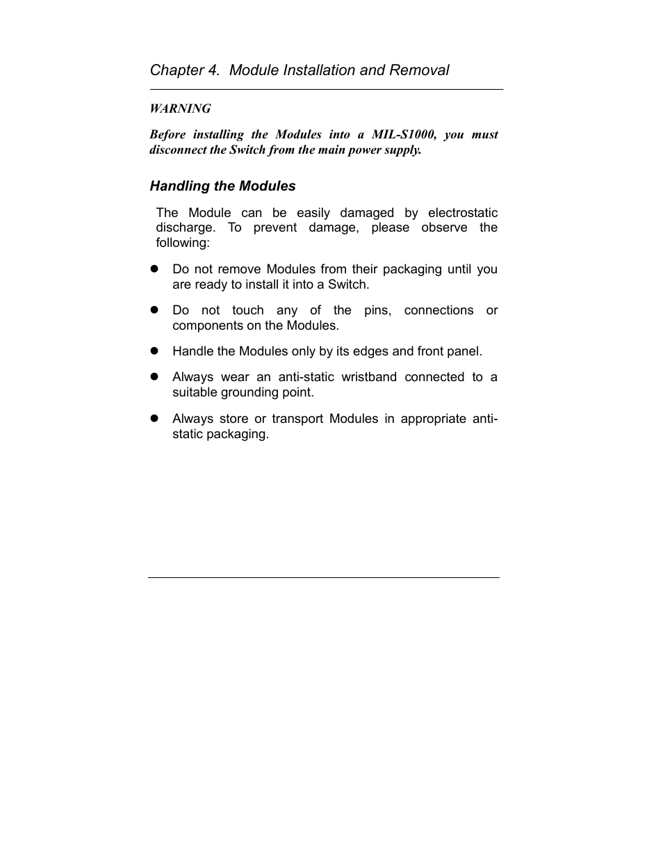Chapter 4. module installation and removal | Milan Technology MIL-S1000 User Manual | Page 35 / 42