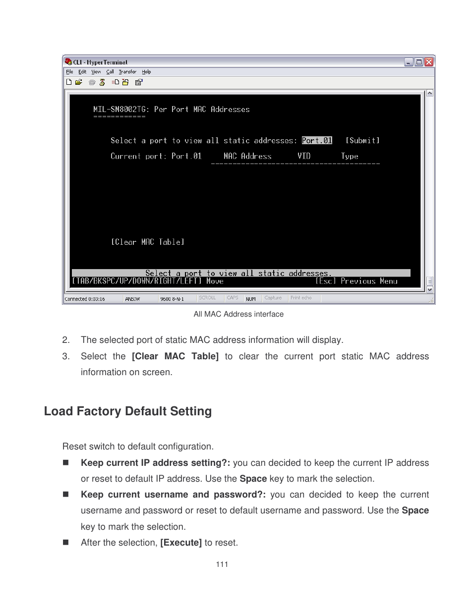 Load factory default setting | Milan Technology MIL-SM8002TG User Manual | Page 119 / 180
