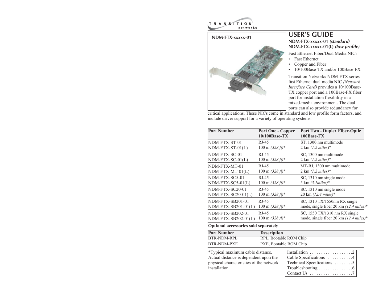 Milan Technology NDM-FTX-XX-01 User Manual | 5 pages