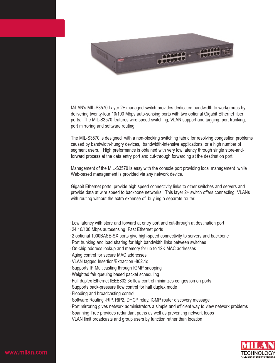 Milan Technology MIL-S3570 User Manual | 2 pages