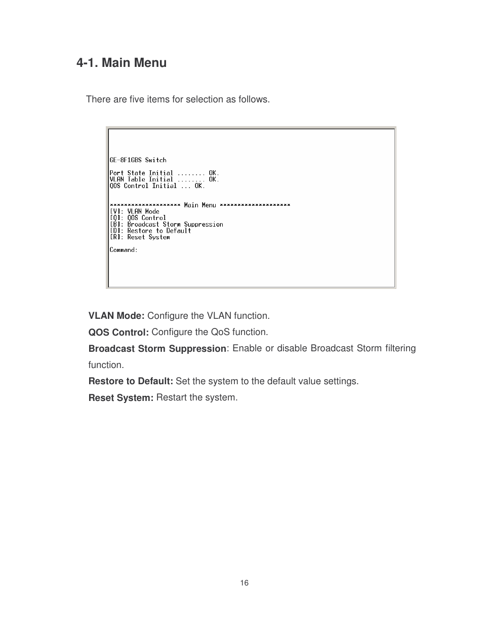 1. main menu | Milan Technology MIL-S8001TG User Manual | Page 20 / 39
