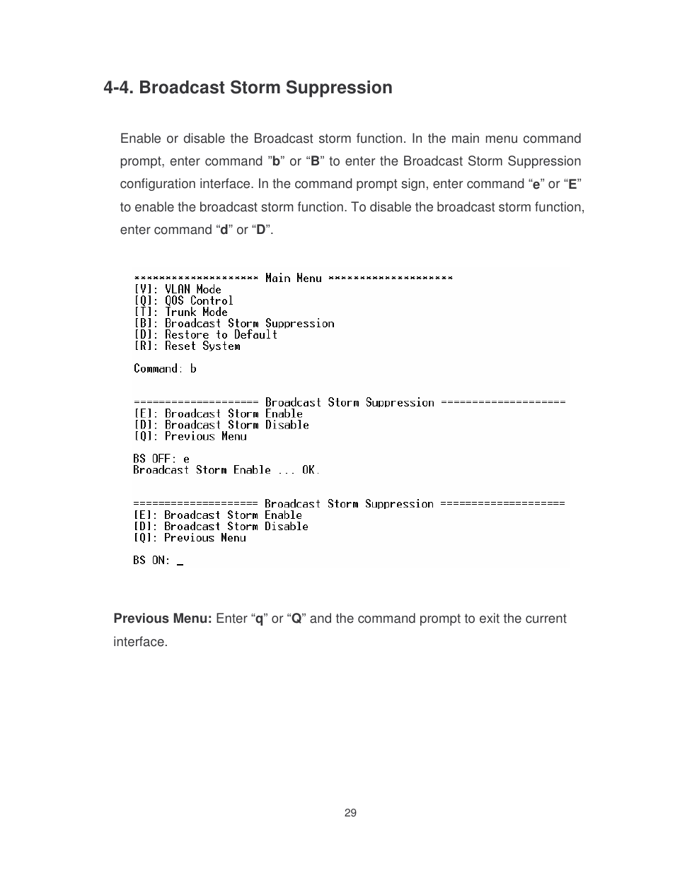 4. broadcast storm suppression | Milan Technology MIL-S8001TG User Manual | Page 33 / 39