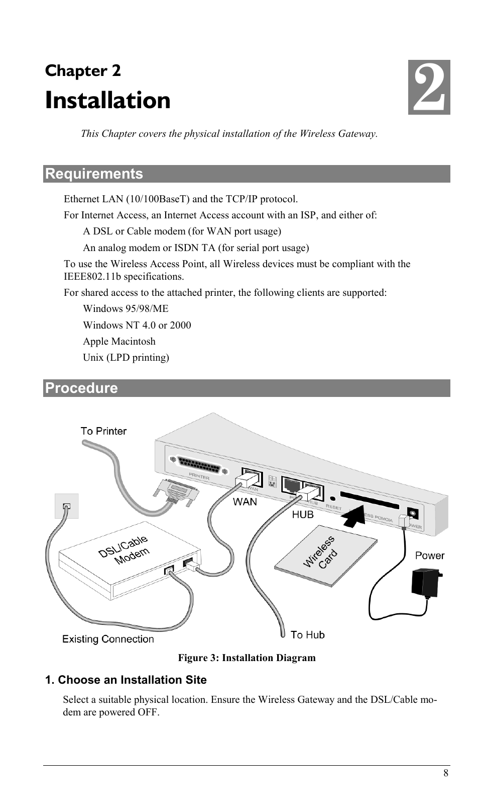 Chapter 2 installation, Requirements, Procedure | Requirements procedure, Installation, Chapter 2 | Milan Technology MIL-W0311 User Manual | Page 11 / 100