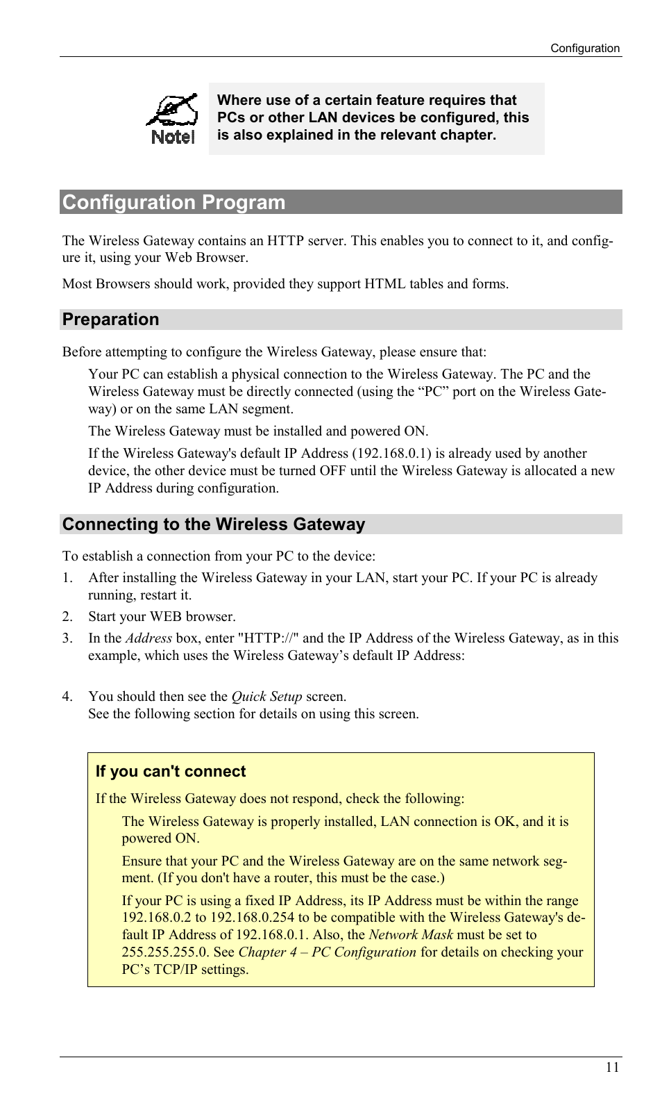 Configuration program, Preparation, Connecting to the wireless gateway | Milan Technology MIL-W0311 User Manual | Page 14 / 100