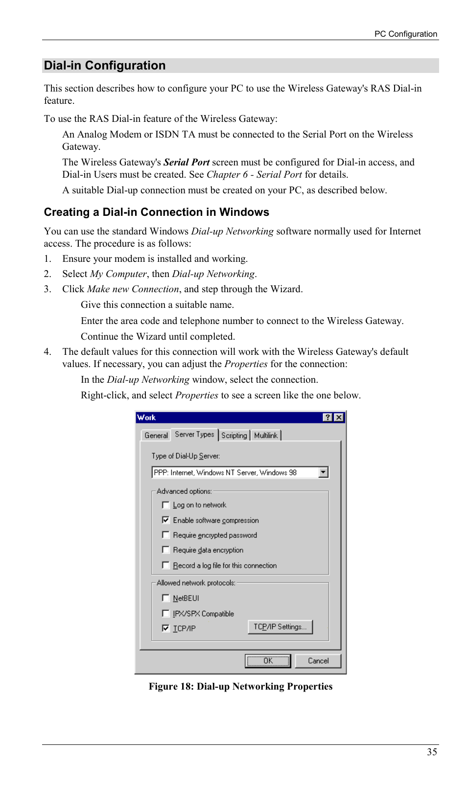 Dial-in configuration | Milan Technology MIL-W0311 User Manual | Page 38 / 100