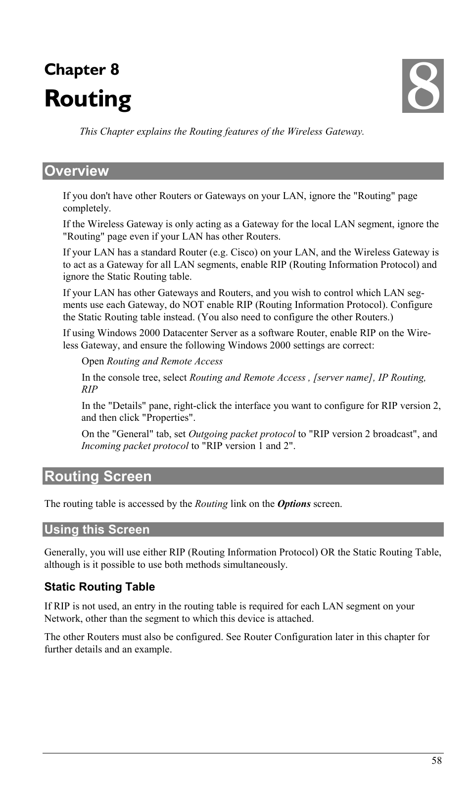 Chapter 8 routing, Overview, Routing screen | Overview routing screen, Routing, Chapter 8 | Milan Technology MIL-W0311 User Manual | Page 61 / 100