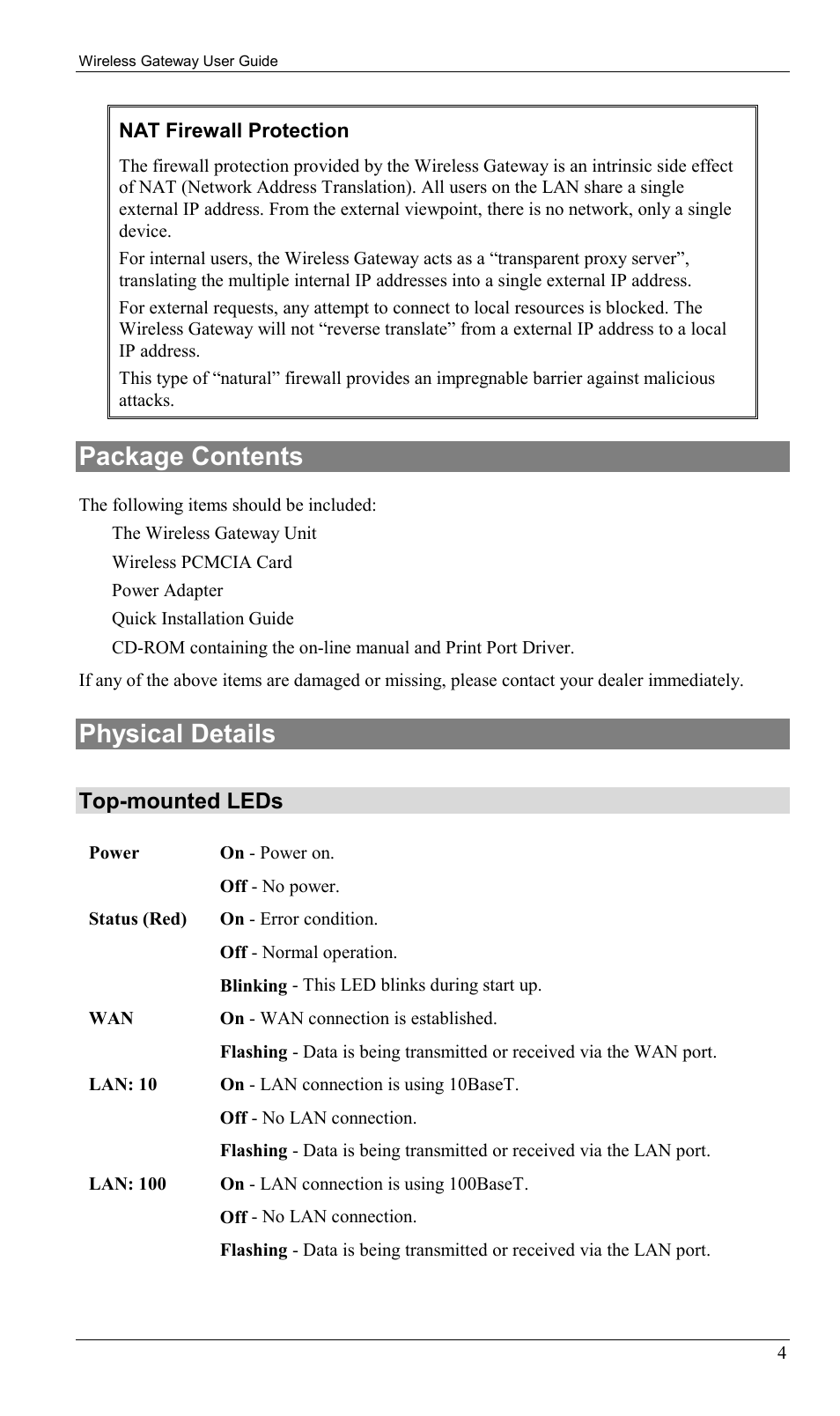 Package contents, Physical details, Package contents physical details | Top-mounted leds | Milan Technology MIL-W0311 User Manual | Page 7 / 100