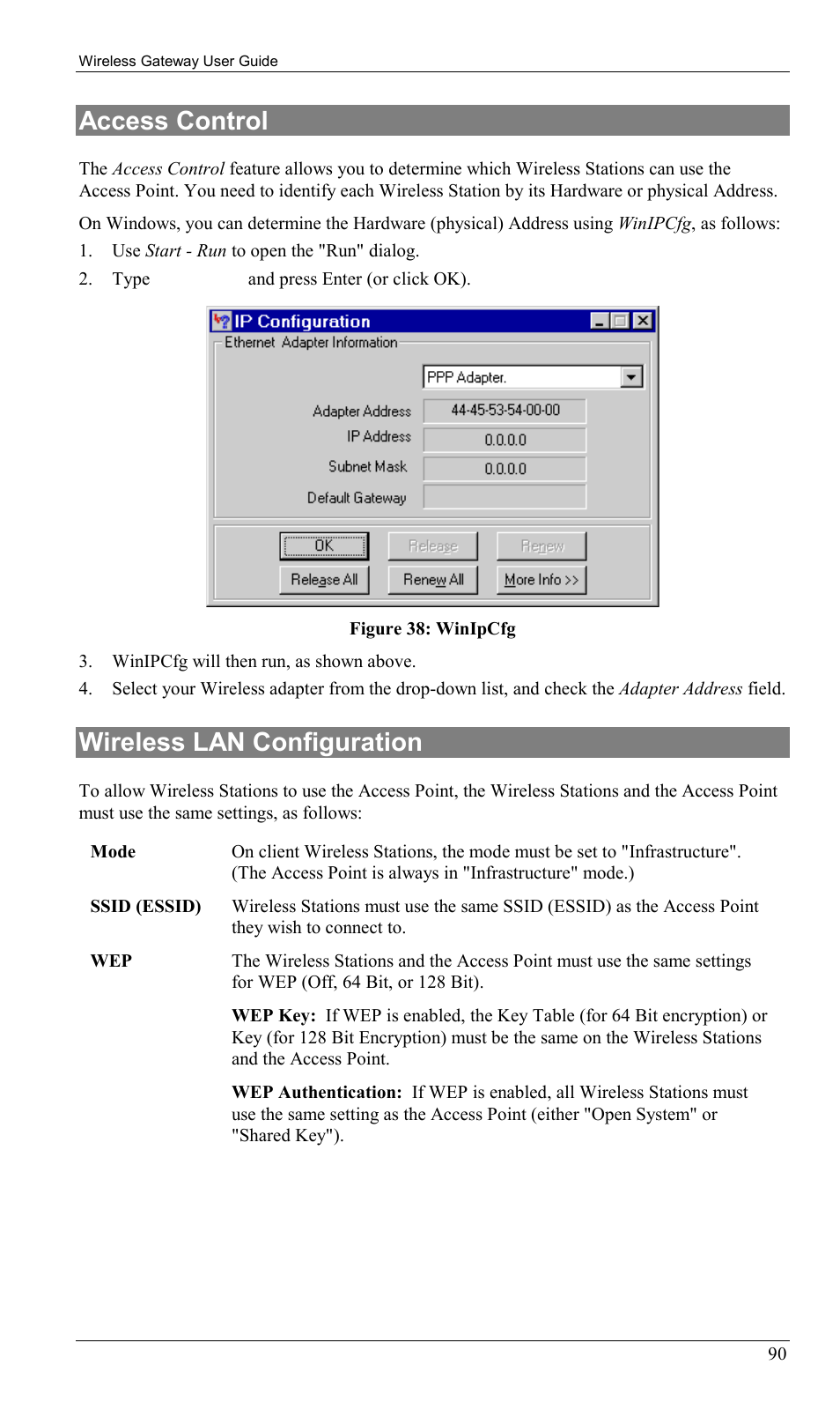 Access control, Wireless lan configuration, Access control wireless lan configuration | Milan Technology MIL-W0311 User Manual | Page 93 / 100