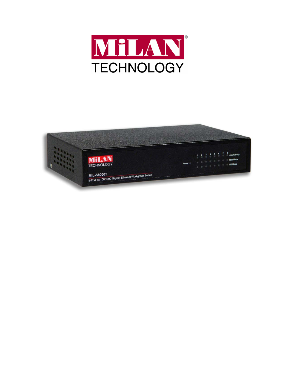 Milan Technology Gigabit Ethernet MIL-S8000T User Manual | 13 pages