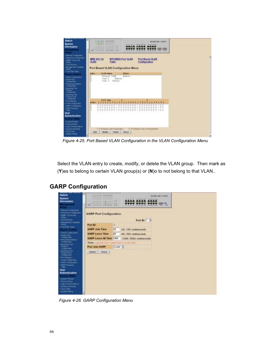 Garp configuration | Milan Technology MIL-S3580 User Manual | Page 66 / 80