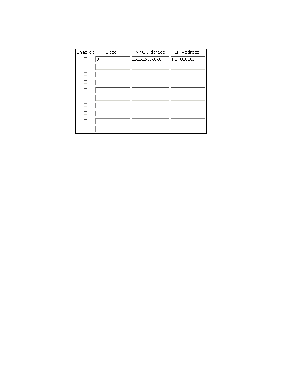 2 static dhcp mappings | Milan Technology MIL-W2332G User Manual | Page 43 / 70