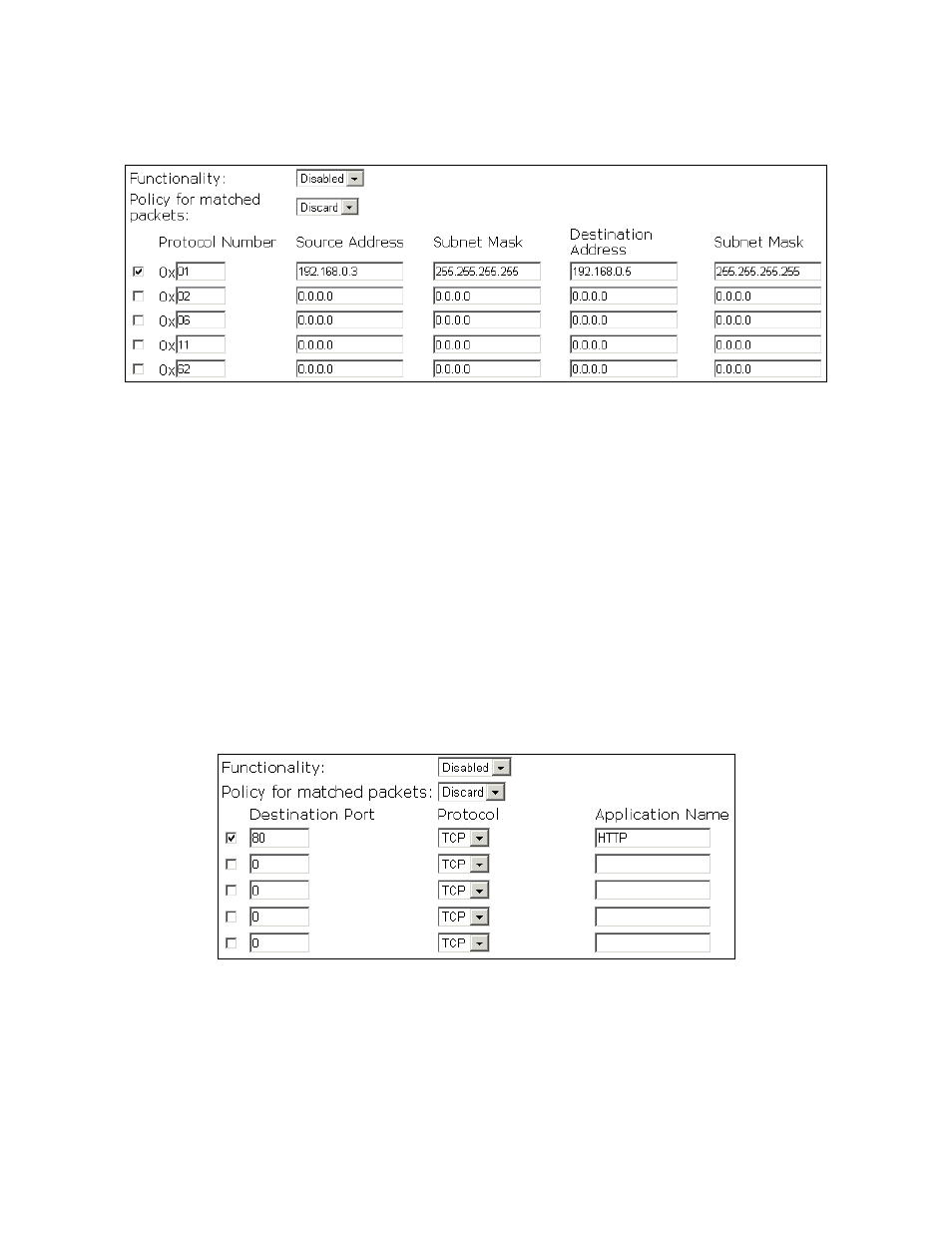 2 ip protocol filters, 3 tcp/udp port filters | Milan Technology MIL-W2332G User Manual | Page 59 / 70