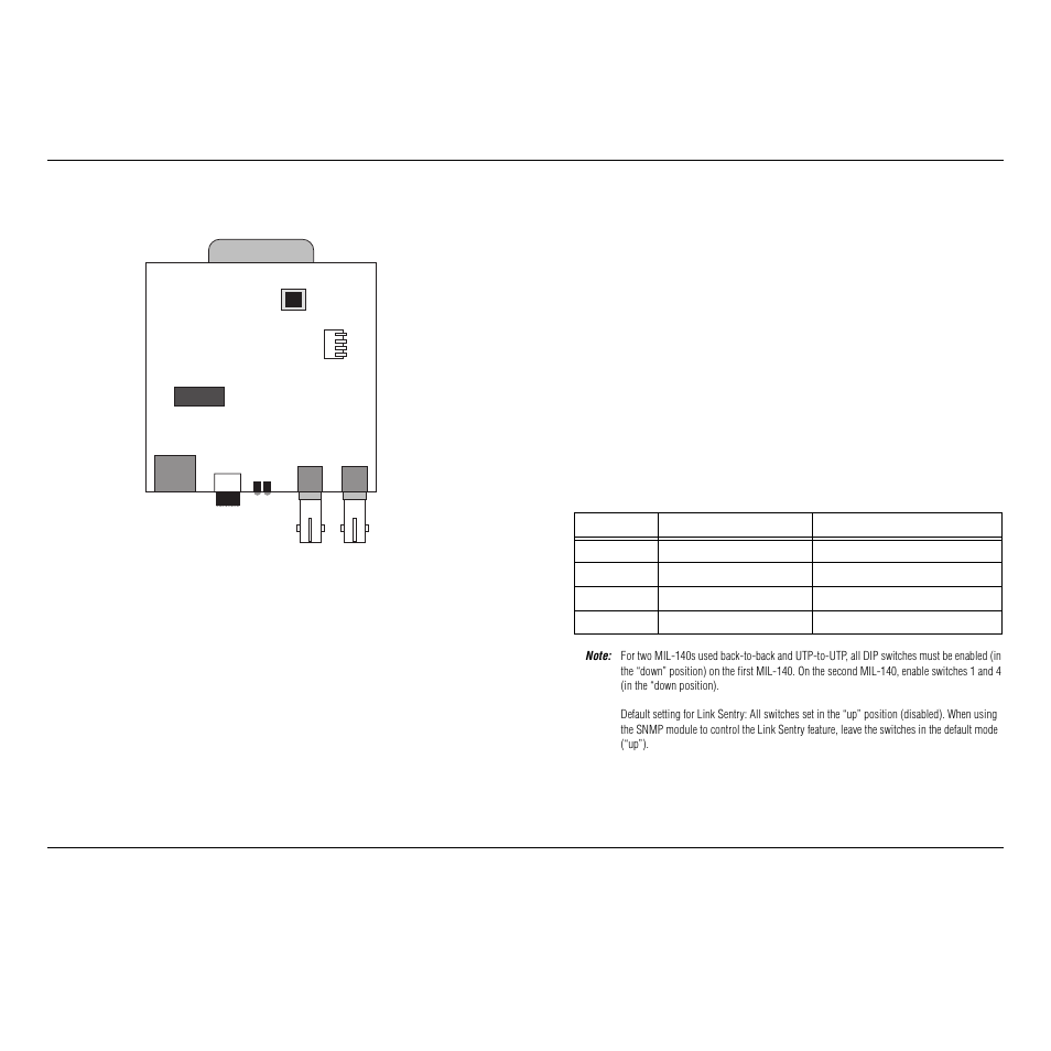 Figure 1. inside of the mil-140, Table 1. link sentry features | Milan Technology MIL-140TRM User Manual | Page 4 / 4