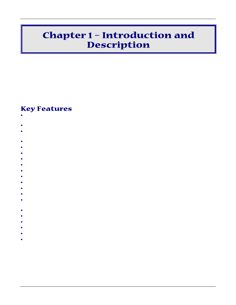Key features, Chapter 1 – introduction and description | Multitech ROUTEFINDER RF830-AP User Manual | Page 4 / 94