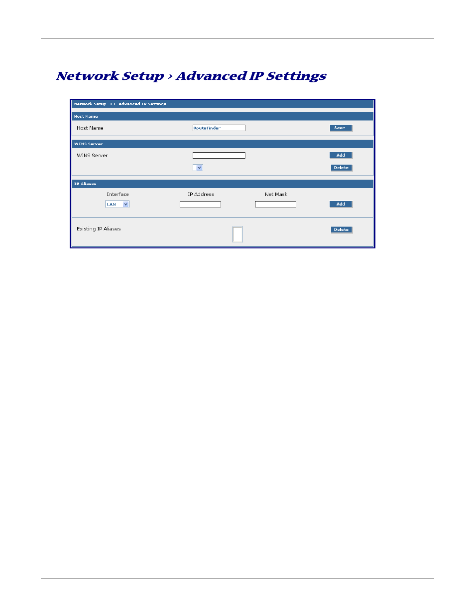 Network setup > advanced ip settings | Multitech ROUTEFINDER RF830-AP User Manual | Page 47 / 94