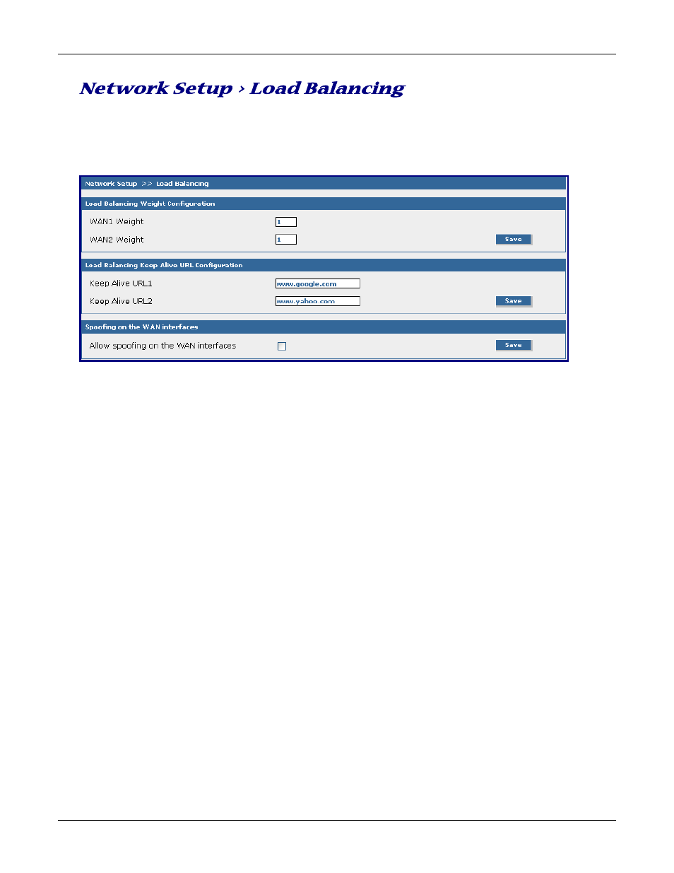 Network setup > load balancing | Multitech ROUTEFINDER RF830-AP User Manual | Page 50 / 94