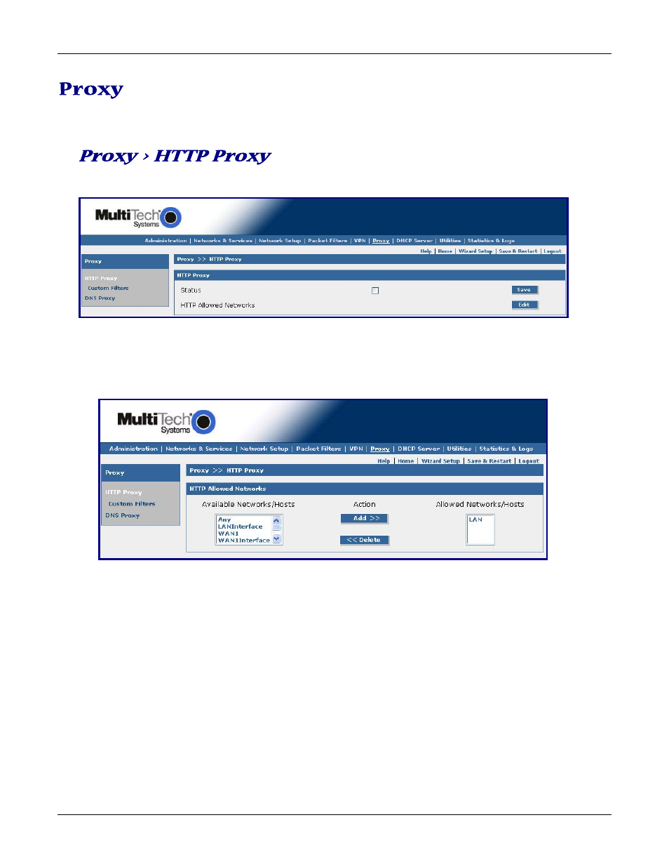 Proxy | Multitech ROUTEFINDER RF830-AP User Manual | Page 67 / 94