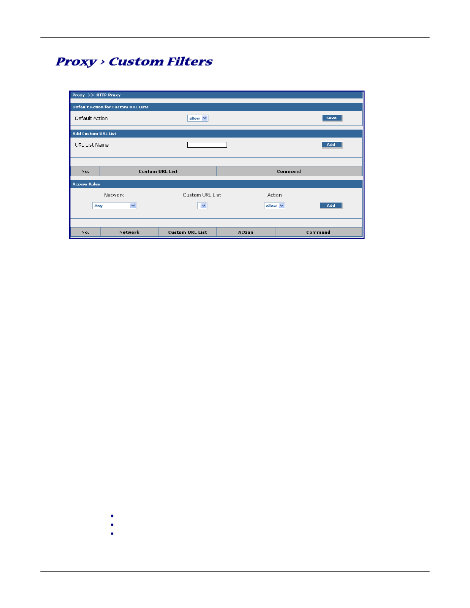 Proxy > custom filters | Multitech ROUTEFINDER RF830-AP User Manual | Page 68 / 94