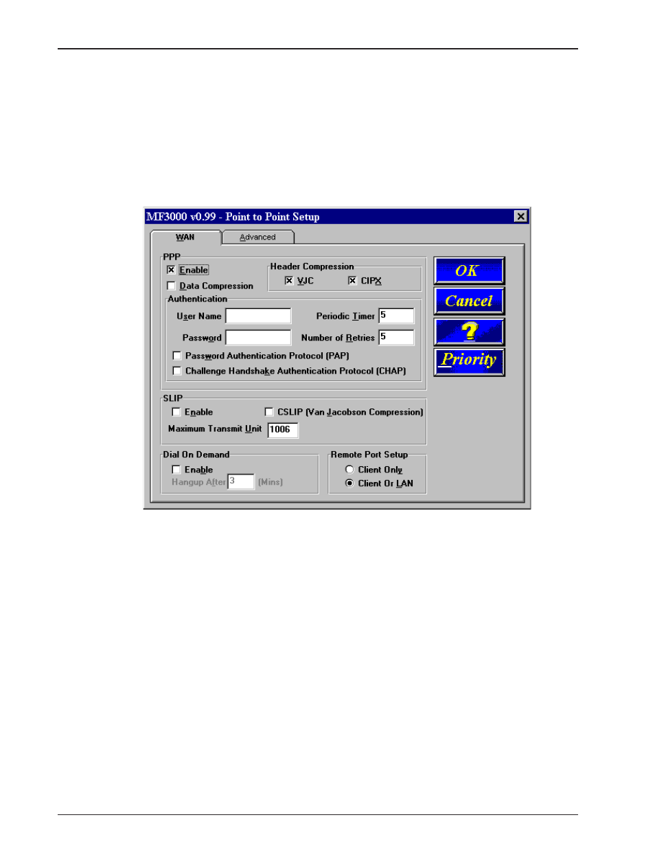 Point to point setup | Multitech MULTIFRAD 3100 User Manual | Page 46 / 98