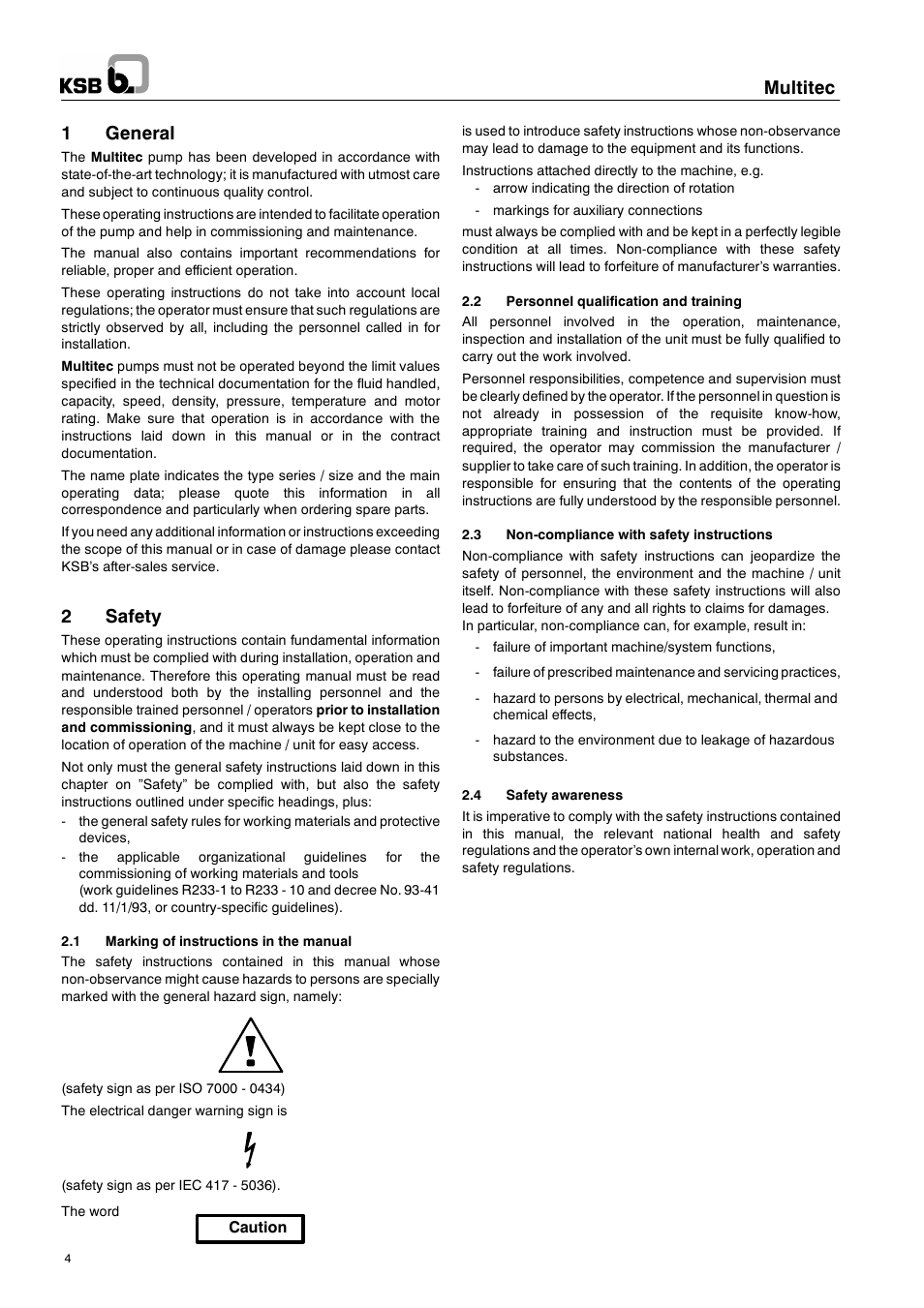 Multitec, 1general, 2safety | Multitech 1777.8/7-10 G3 User Manual | Page 4 / 32