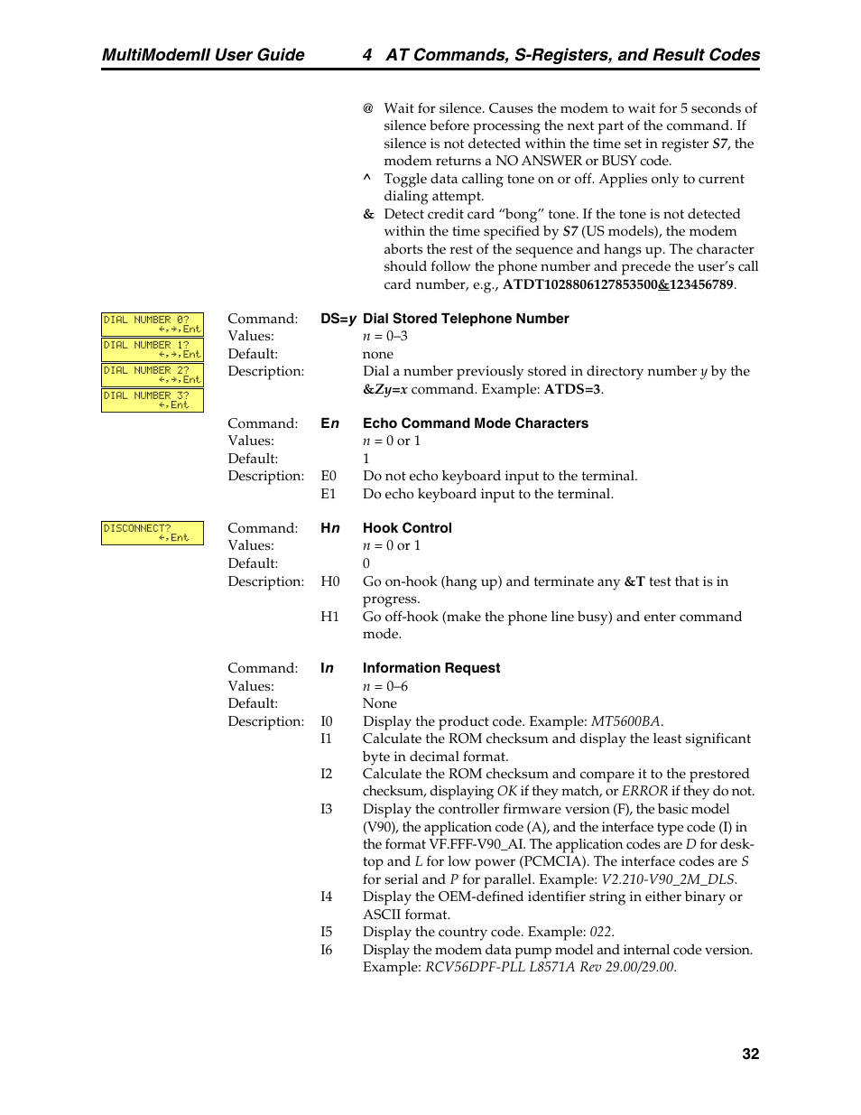 4 at commands, s-registers, and result codes, Multimodemii user guide | Multitech MULTI MODEM II MT5600BA User Manual | Page 38 / 113