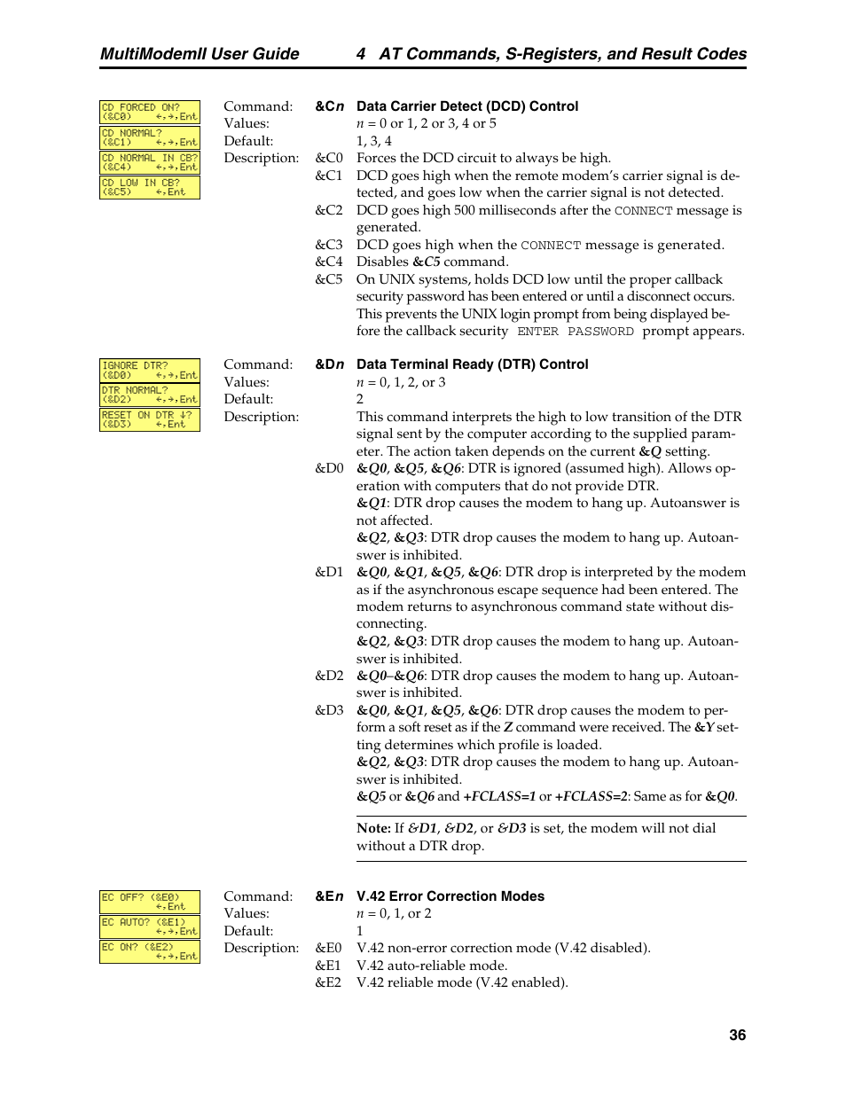 4 at commands, s-registers, and result codes, Multimodemii user guide | Multitech MULTI MODEM II MT5600BA User Manual | Page 42 / 113