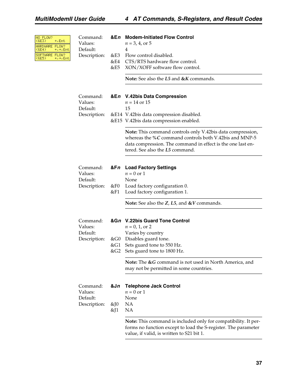 4 at commands, s-registers, and result codes, Multimodemii user guide | Multitech MULTI MODEM II MT5600BA User Manual | Page 43 / 113