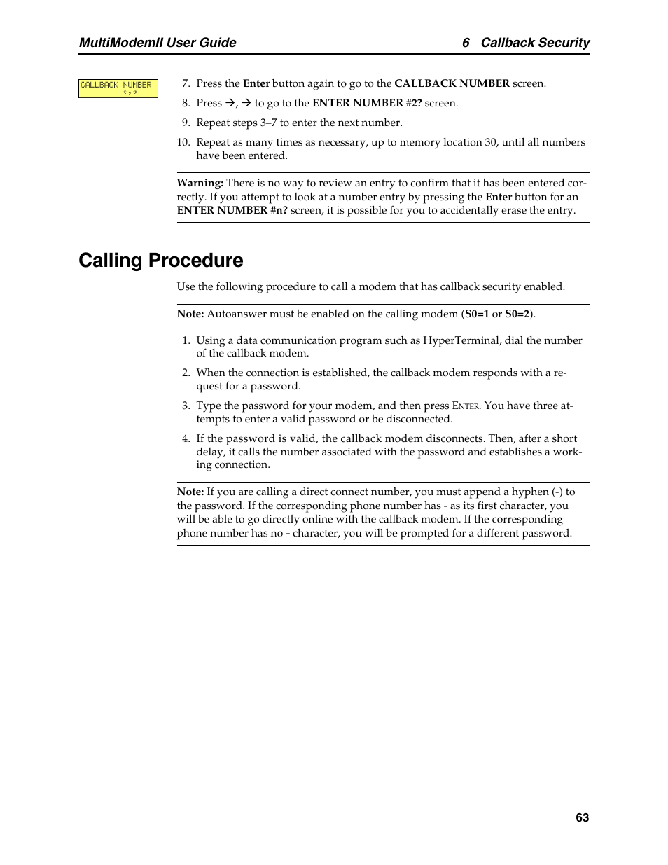 Calling procedure | Multitech MULTI MODEM II MT5600BA User Manual | Page 69 / 113