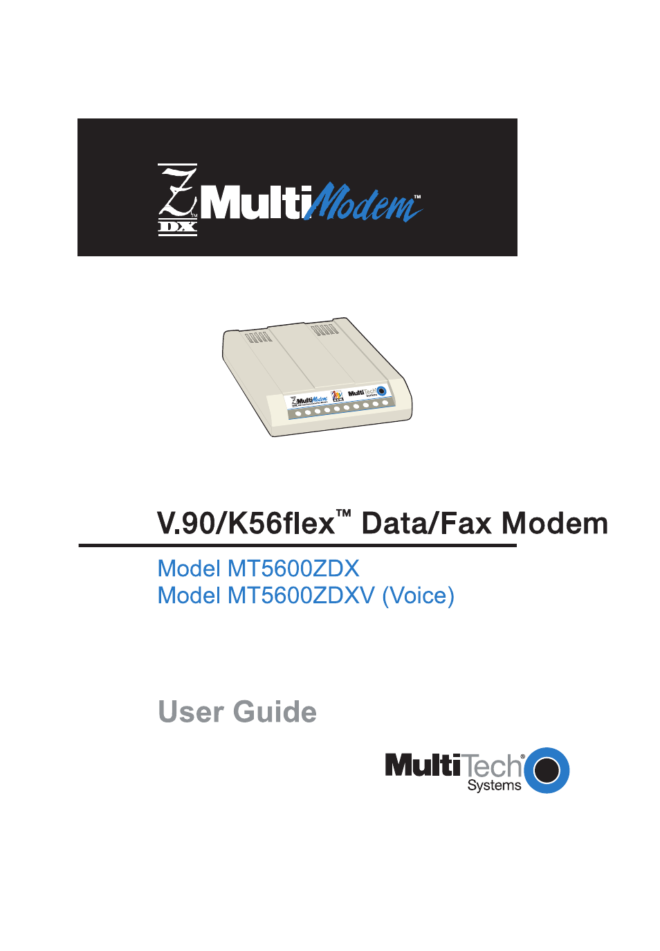 Multitech V.90/K56FLEX MT5600ZDXV User Manual | 98 pages