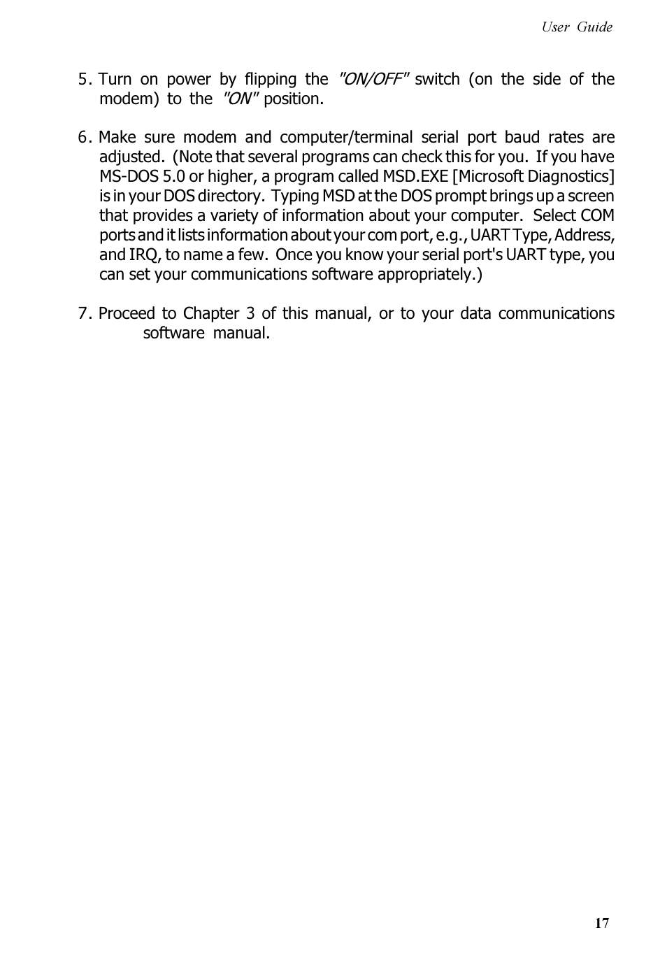 Multitech V.90/K56FLEX MT5600ZDXV User Manual | Page 17 / 98
