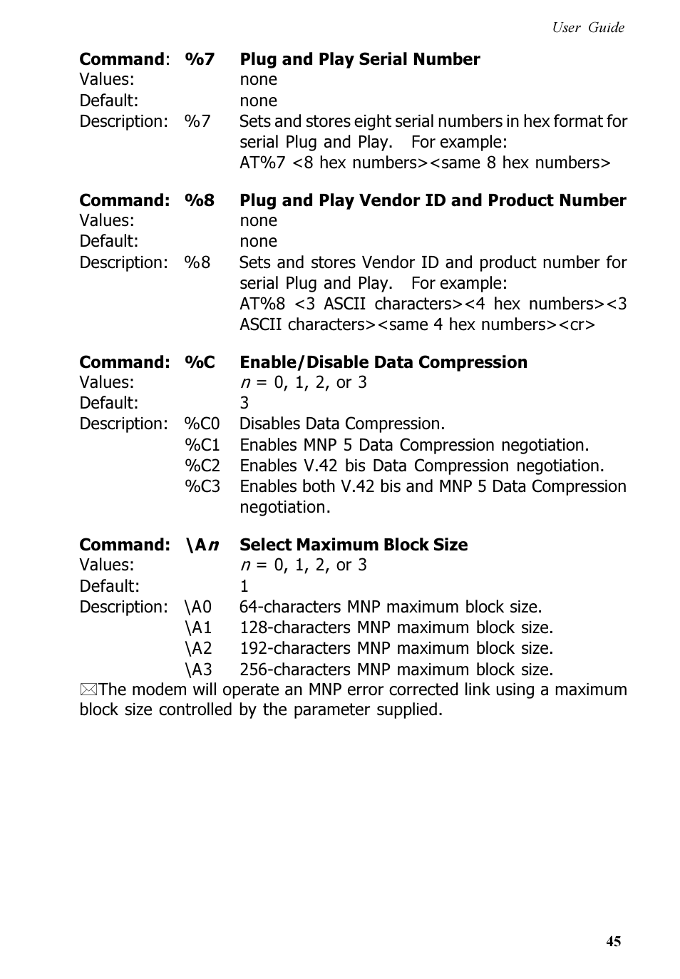 Multitech V.90/K56FLEX MT5600ZDXV User Manual | Page 45 / 98