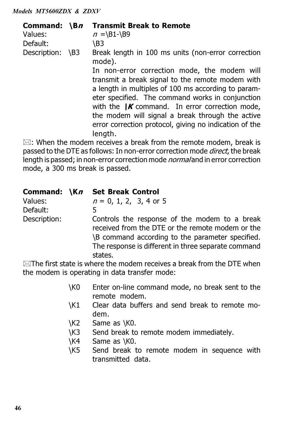 Multitech V.90/K56FLEX MT5600ZDXV User Manual | Page 46 / 98