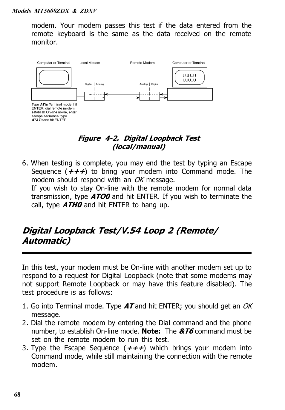 Multitech V.90/K56FLEX MT5600ZDXV User Manual | Page 68 / 98