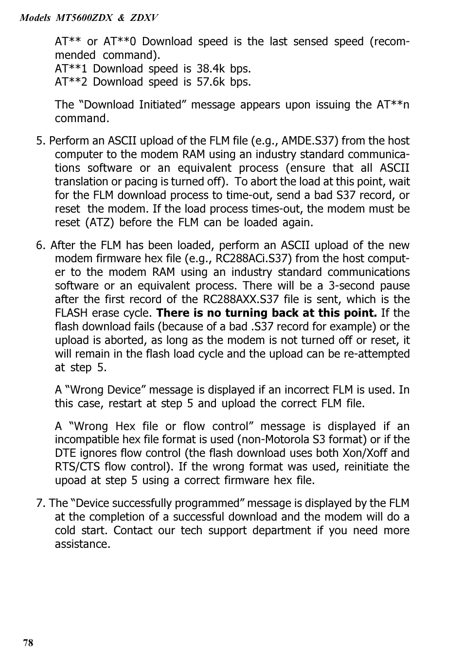 Multitech V.90/K56FLEX MT5600ZDXV User Manual | Page 78 / 98