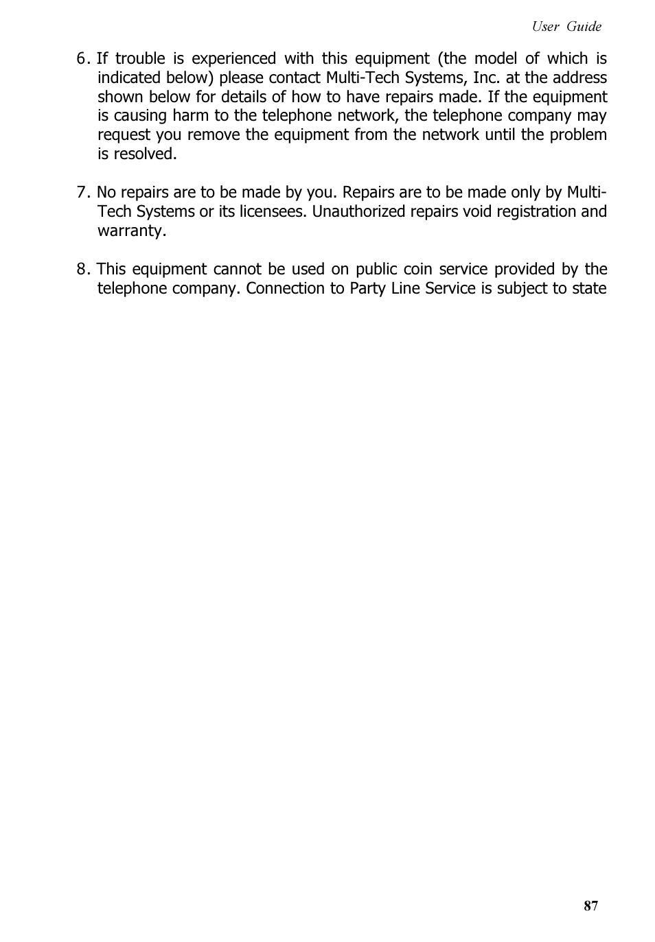 Multitech V.90/K56FLEX MT5600ZDXV User Manual | Page 87 / 98