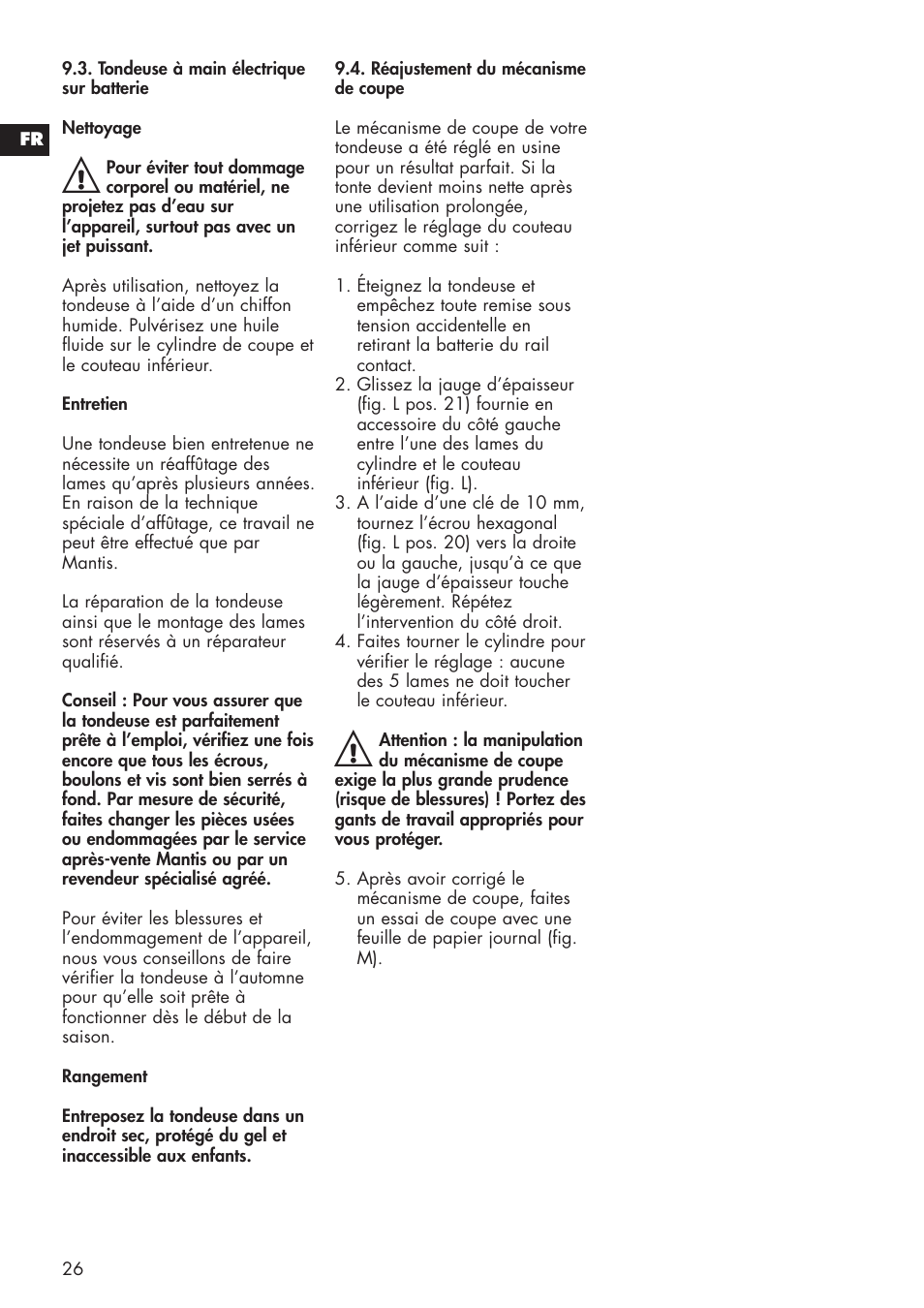 Mantis 811103 User Manual | Page 26 / 41