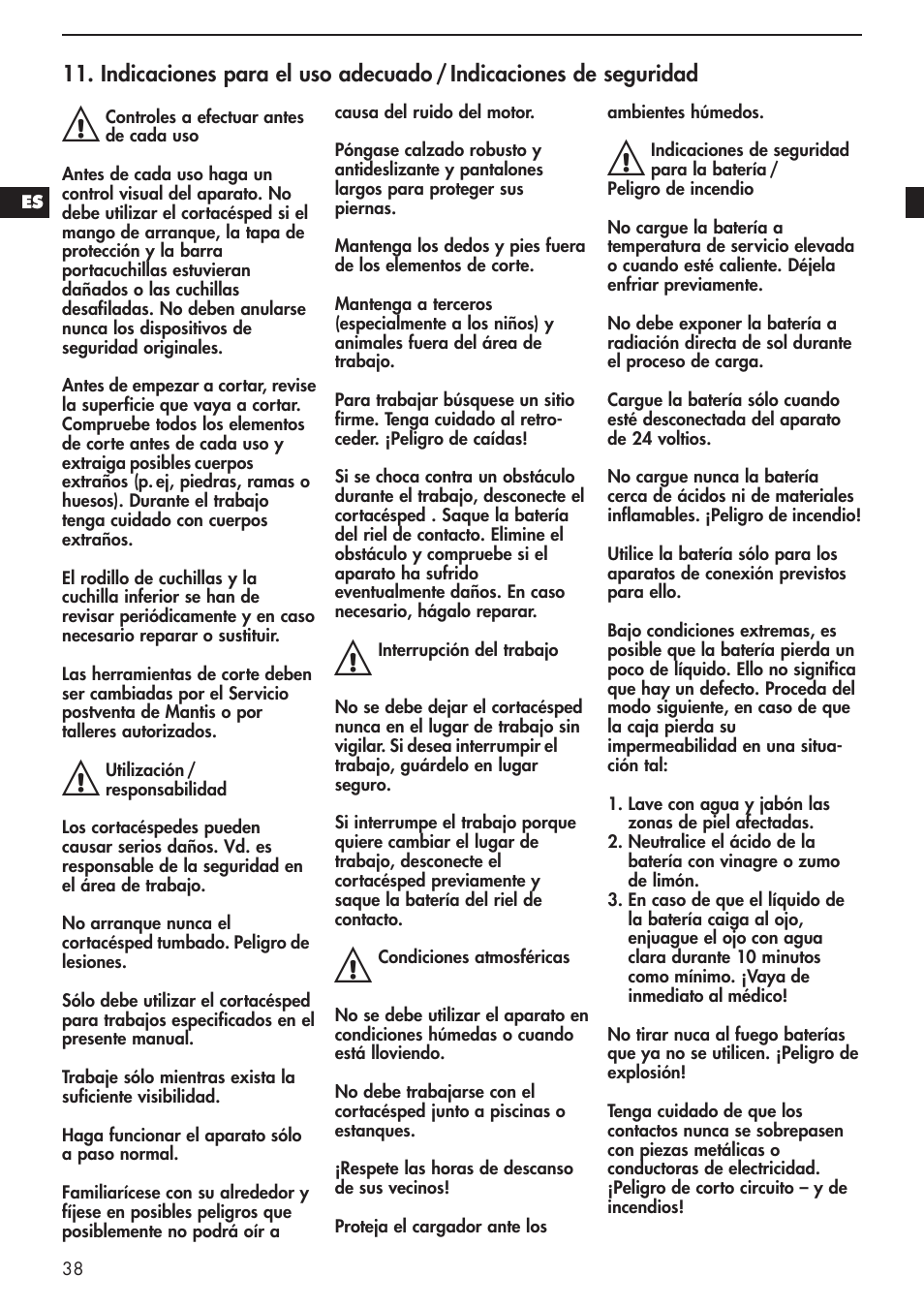 Mantis 811103 User Manual | Page 38 / 41