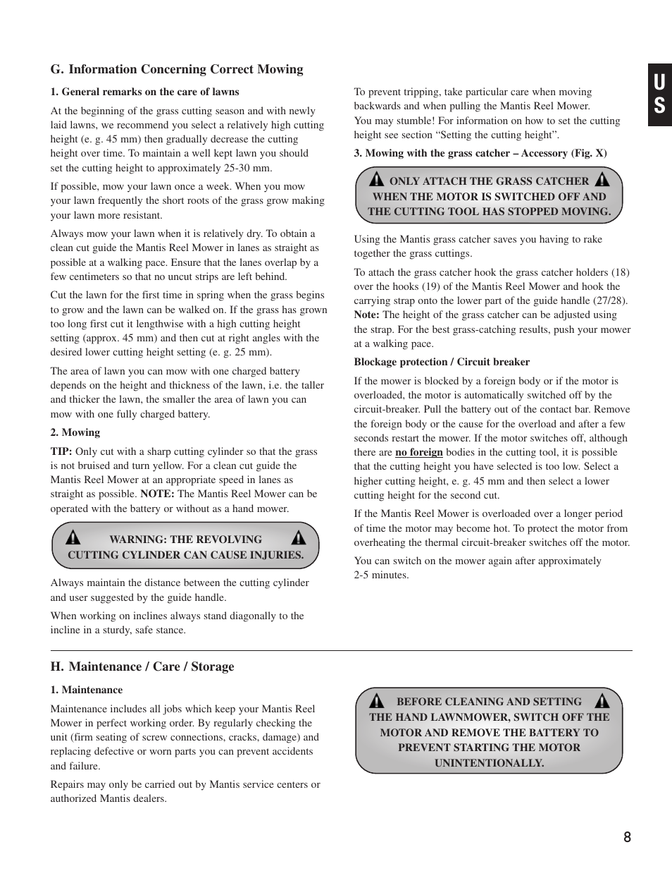 Mantis Reel Mower User Manual | Page 9 / 14