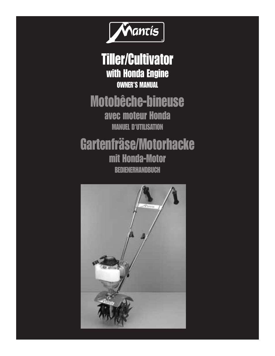 Mantis Tiller/Cultivator User Manual | 20 pages