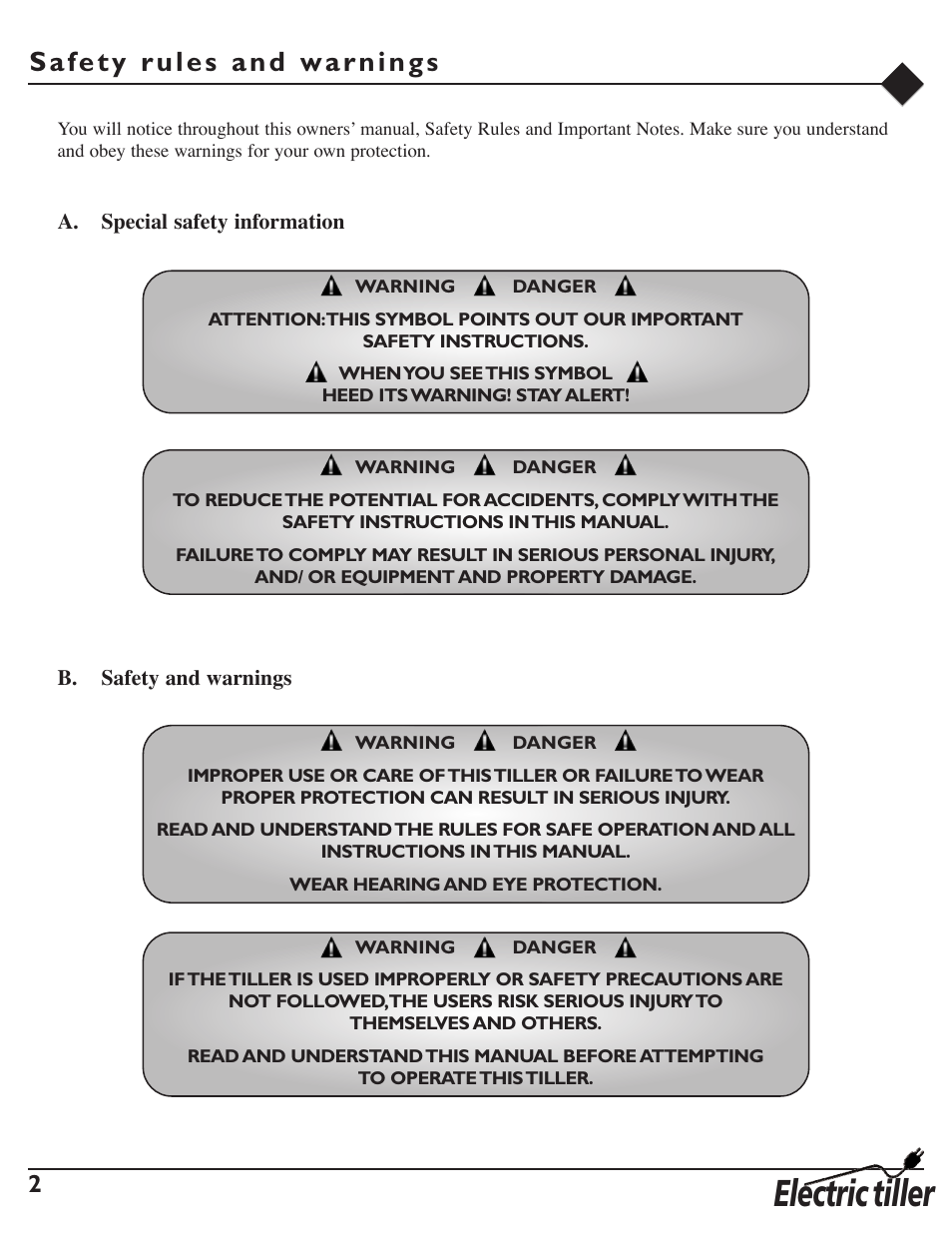 Electric tiller | Mantis 7252 User Manual | Page 4 / 24