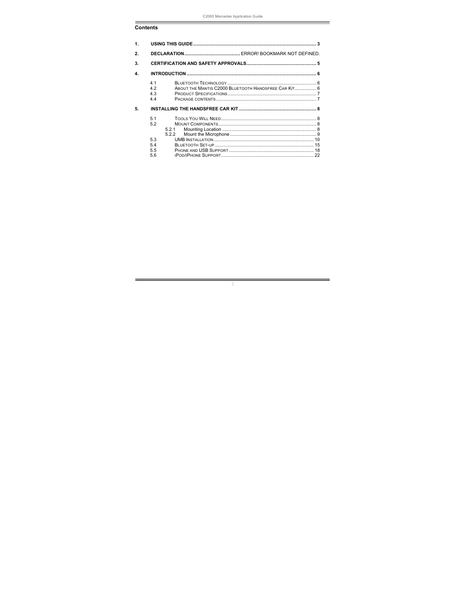 Mantis C2000 User Manual | Page 2 / 26
