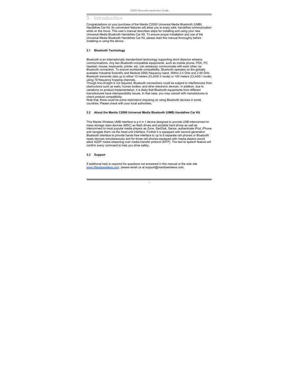 Introduction | Mantis C2000 User Manual | Page 6 / 26